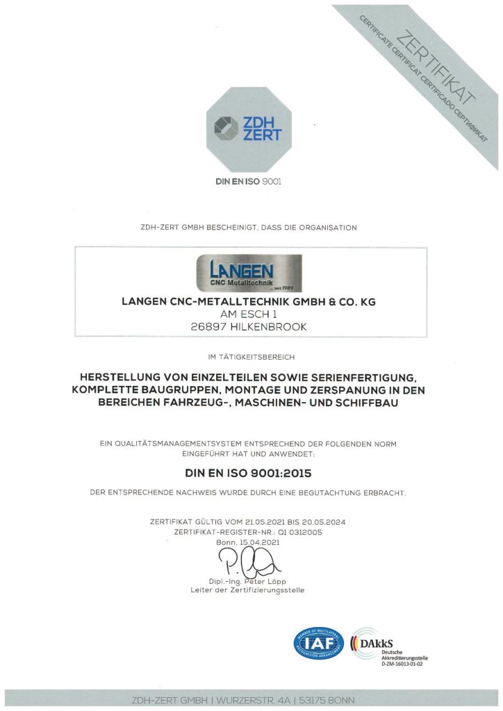 ZDH Zert DIN EN ISO 9001-2015